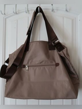 Avon Taupe Nylon Weekender Travel Bag with Trolley Sleeve